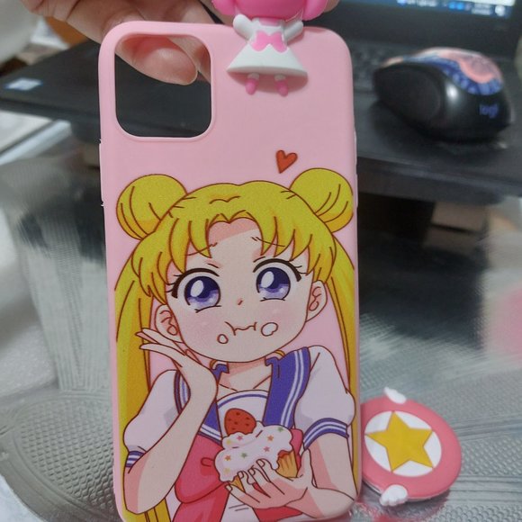 Sailor Moon Phone Case Cover With Phone Grip Super Cute Eating Yummy Dessert - Picture 4 of 15